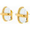 18K Yellow Gold and Platinum White Jasper Clip Earrings by David Webb