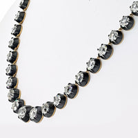 18K Yellow Gold and Silver 18-Inch Necklace with 50 Old European Cut Diamonds - 40.01 Carat  Total Diamond Weight