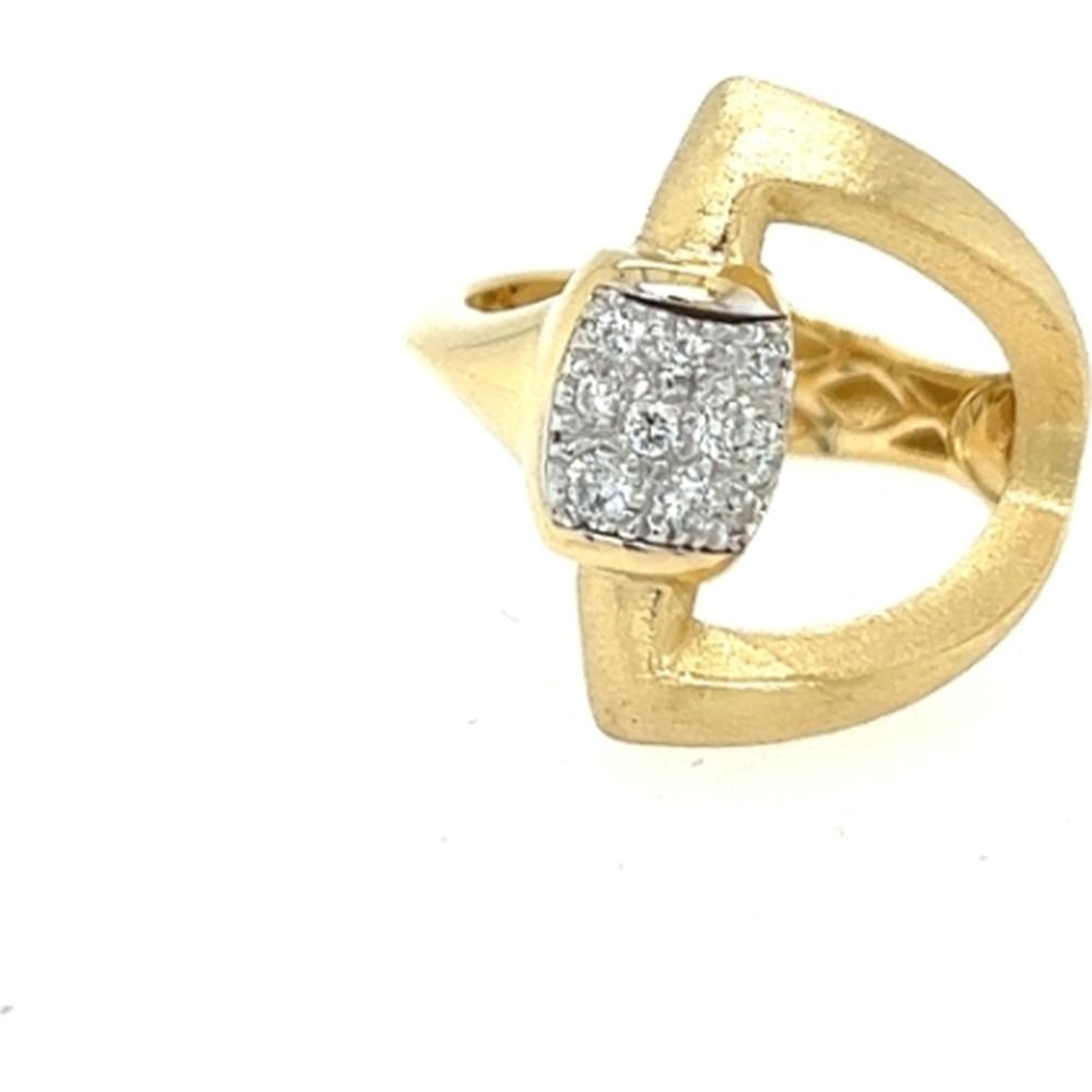18K Yellow Gold and White Gold Contemporary Diamond Ring by Afarin