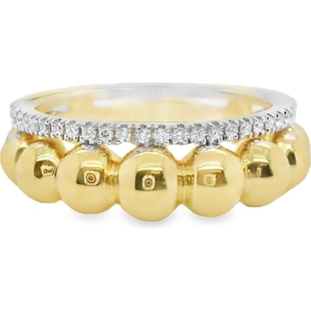 18K Yellow Gold and White Gold Diamond Band Ring by Afarin