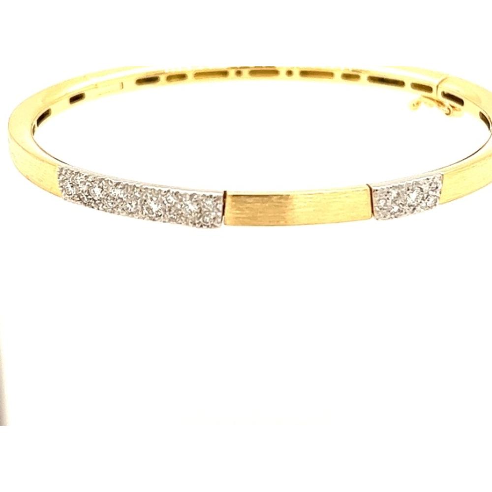 18K Yellow Gold and White Gold Diamond Bangle Bracelet by Afarin