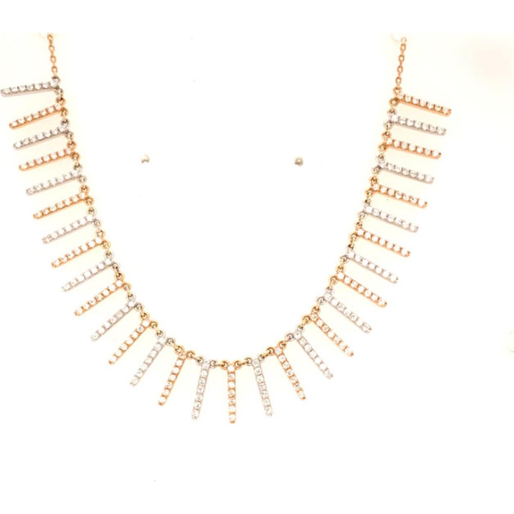 18K Yellow Gold and White Gold Diamond Drop Necklace by Afarin