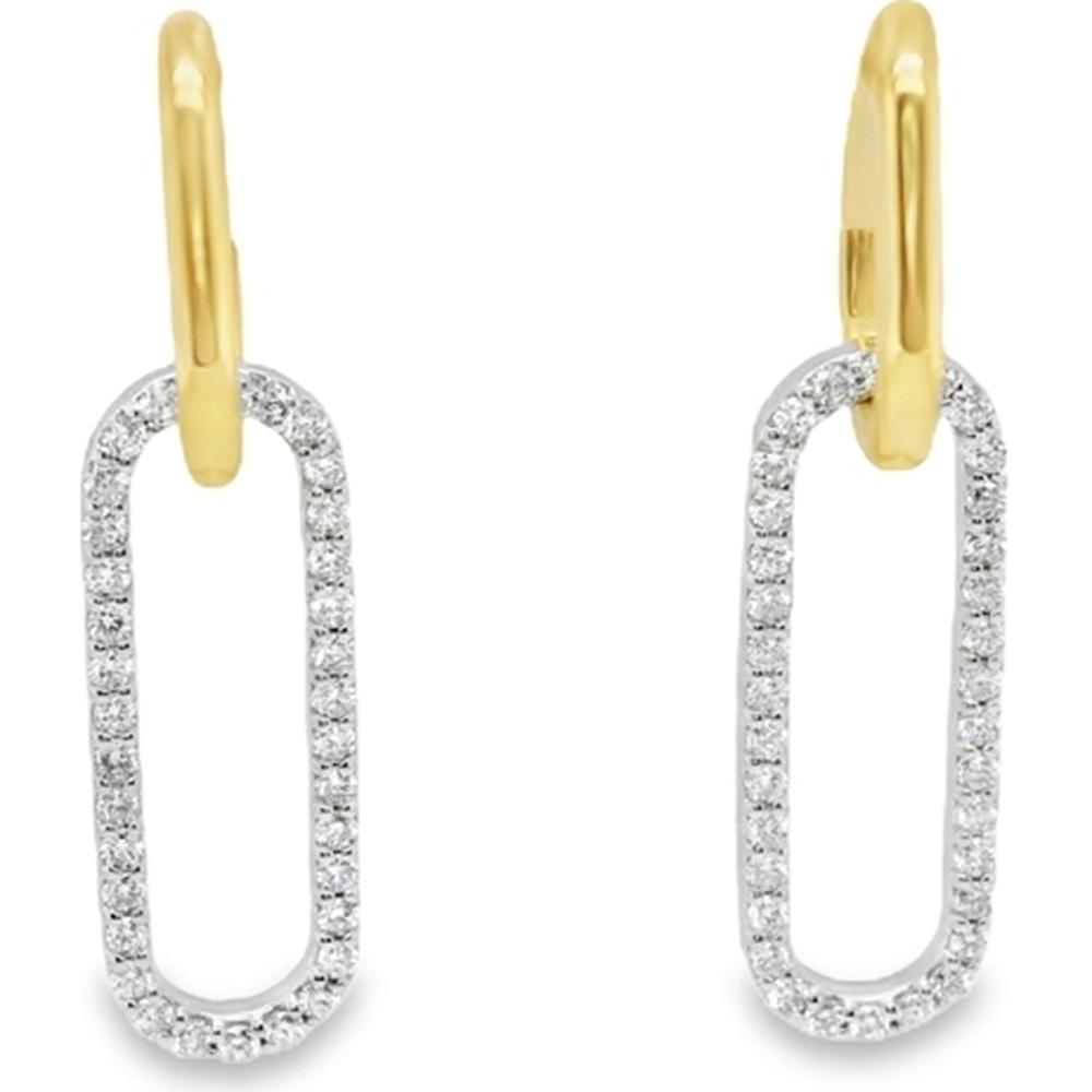 18K Yellow Gold and White Gold Diamond Open Drop Earrings by Afarin