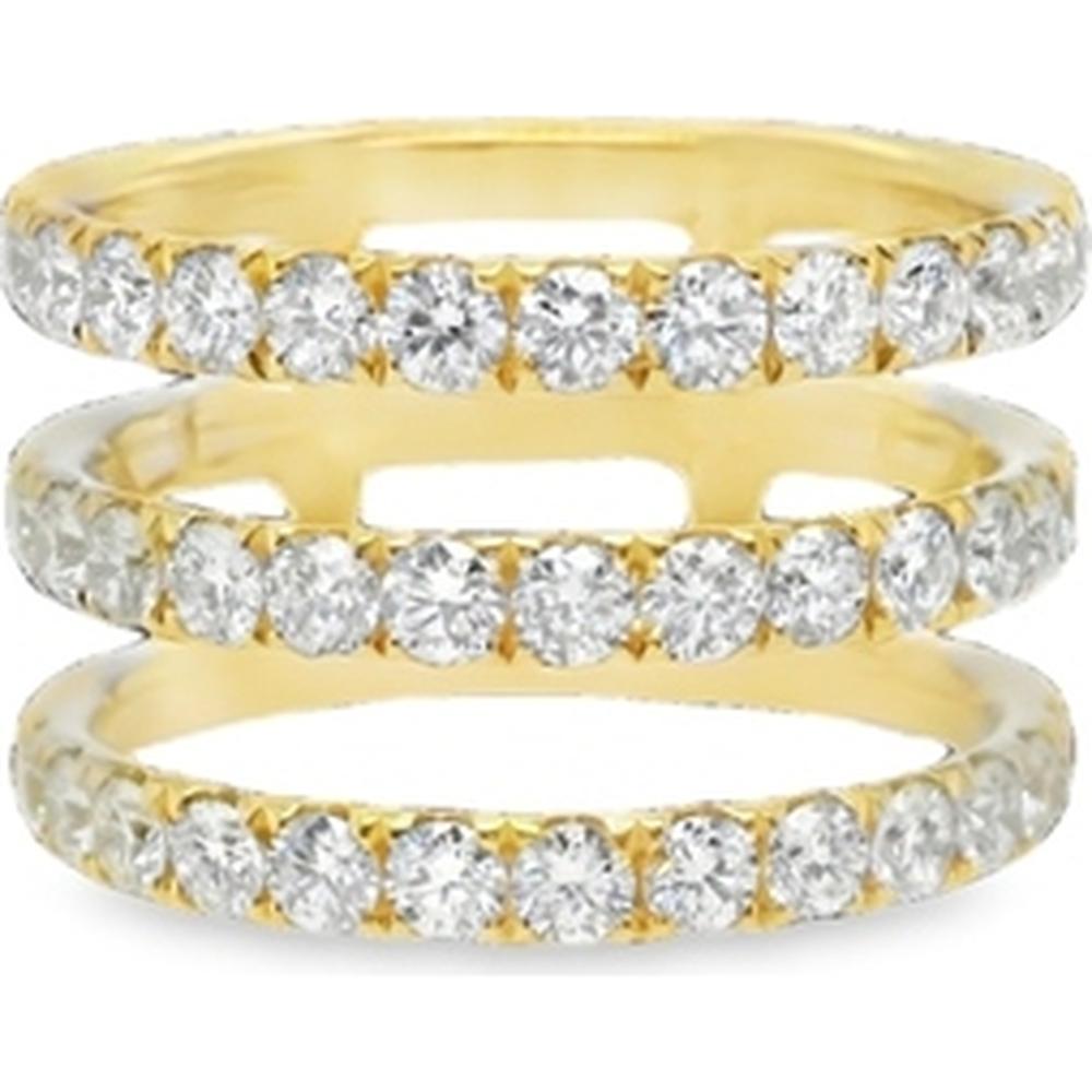 18K Yellow Gold Band Ring with Round Diamonds by Afarin