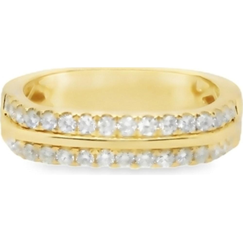 18K Yellow Gold Band Ring with Round Diamonds by Afarin