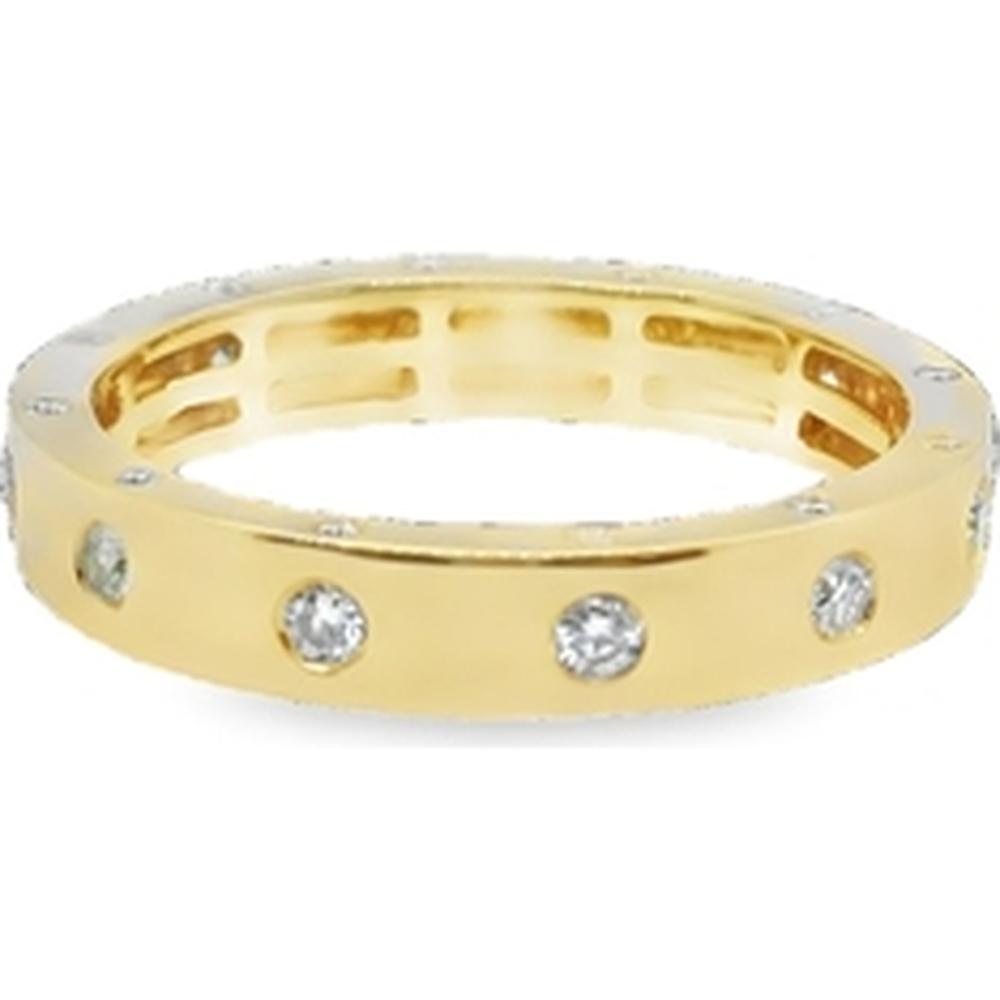 18K Yellow Gold Band Ring with Round Diamonds by Afarin
