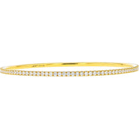 18K Yellow Gold Bangle Bracelet with Prong-Set Round Lab Grown Diamonds - 2.31 Carat Total Diamond Weight