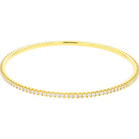18K Yellow Gold Bangle Bracelet with Prong-Set Round Lab Grown Diamonds - 2.31 Carat Total Diamond Weight