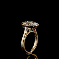 18K Yellow Gold Bezel Set Cushion Brilliant Cut Lab Diamond Solitaire Ring - 5.16 Carat Total Diamond Weight - Covaloro Fine Jewelry