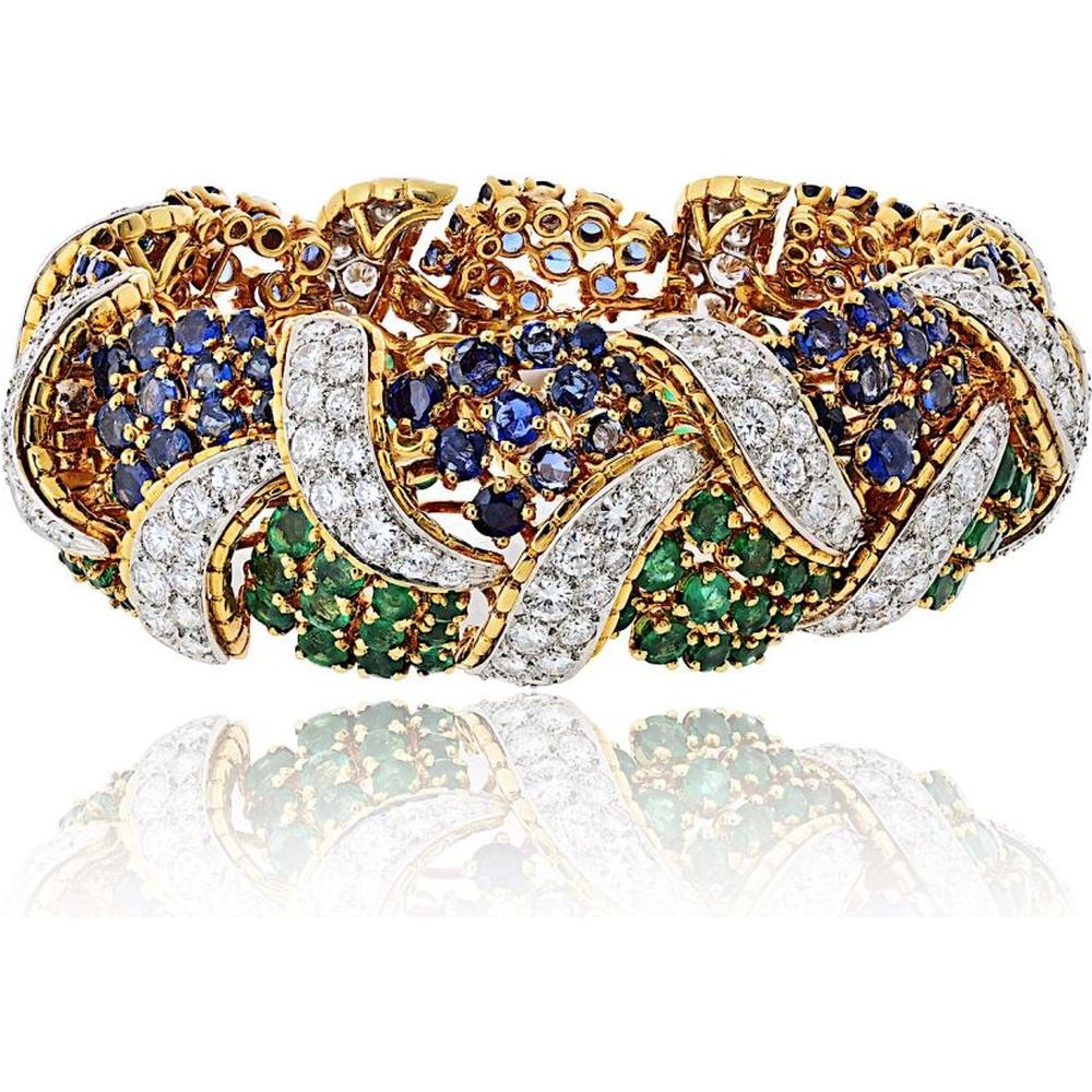 18K Yellow Gold Bracelet with 20 Carats of Brilliant Diamonds - 118.6 Grams of Luxury Design