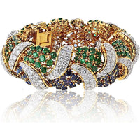 18K Yellow Gold Bracelet with 20 Carats of Brilliant Diamonds - 118.6 Grams of Luxury Design