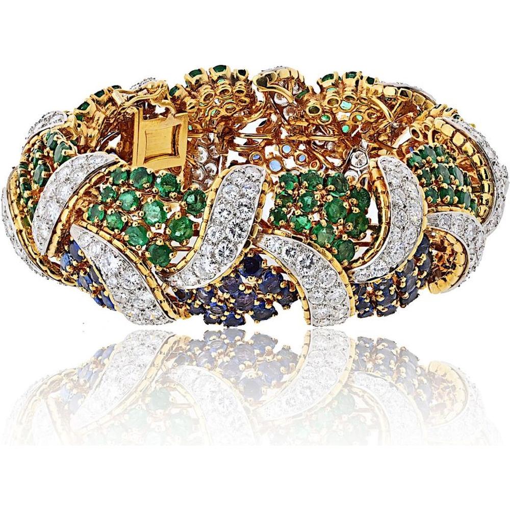 18K Yellow Gold Bracelet with 20 Carats of Brilliant Diamonds - 118.6 Grams of Luxury Design
