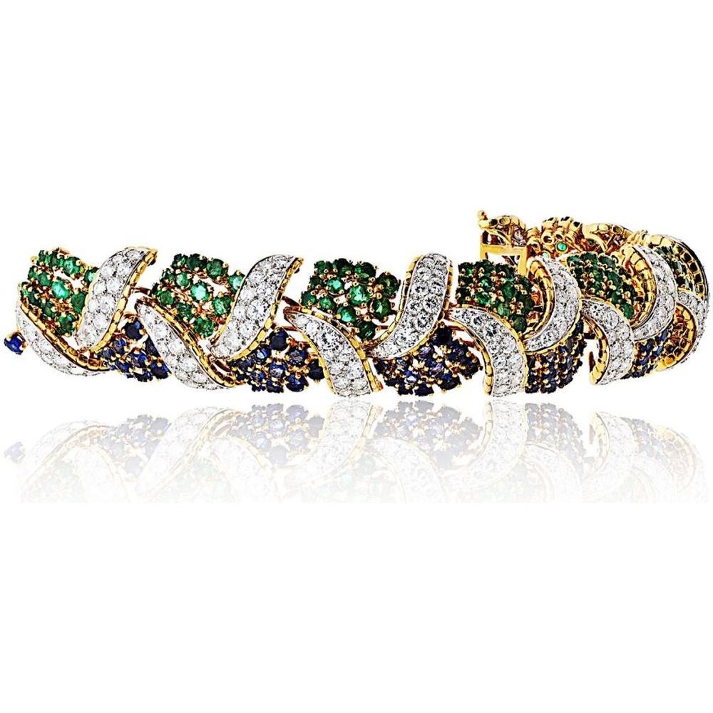 18K Yellow Gold Bracelet with 20 Carats of Brilliant Diamonds - 118.6 Grams of Luxury Design