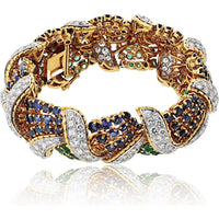 18K Yellow Gold Bracelet with 20 Carats of Brilliant Diamonds - 118.6 Grams of Luxury Design