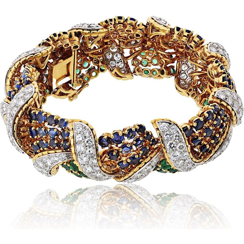 18K Yellow Gold Bracelet with 20 Carats of Brilliant Diamonds - 118.6 Grams of Luxury Design