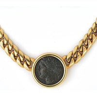18K Yellow Gold Bvlgari Monete Necklace Featuring 4th Century BC Sicilian Greek Coin of Arethusa