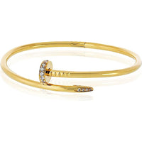 18K Yellow Gold Cartier Juste Un Clou Diamond Bangle Bracelet - Classic Size 21, 32.1g Total Gold Weight