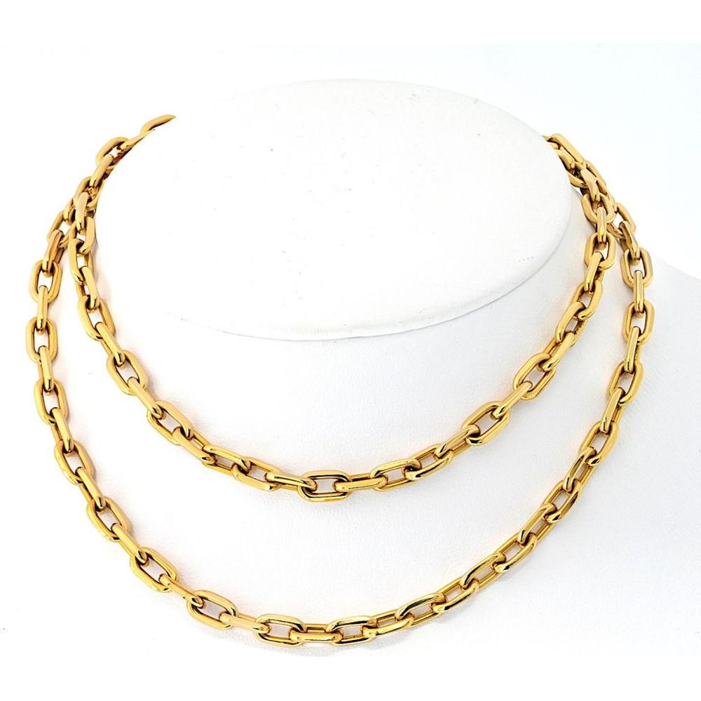18K Yellow Gold Cartier Santos Dumont 26" Classic Necklace