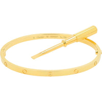18K Yellow Gold Cartier Small Love Bangle with Screwdriver and Box