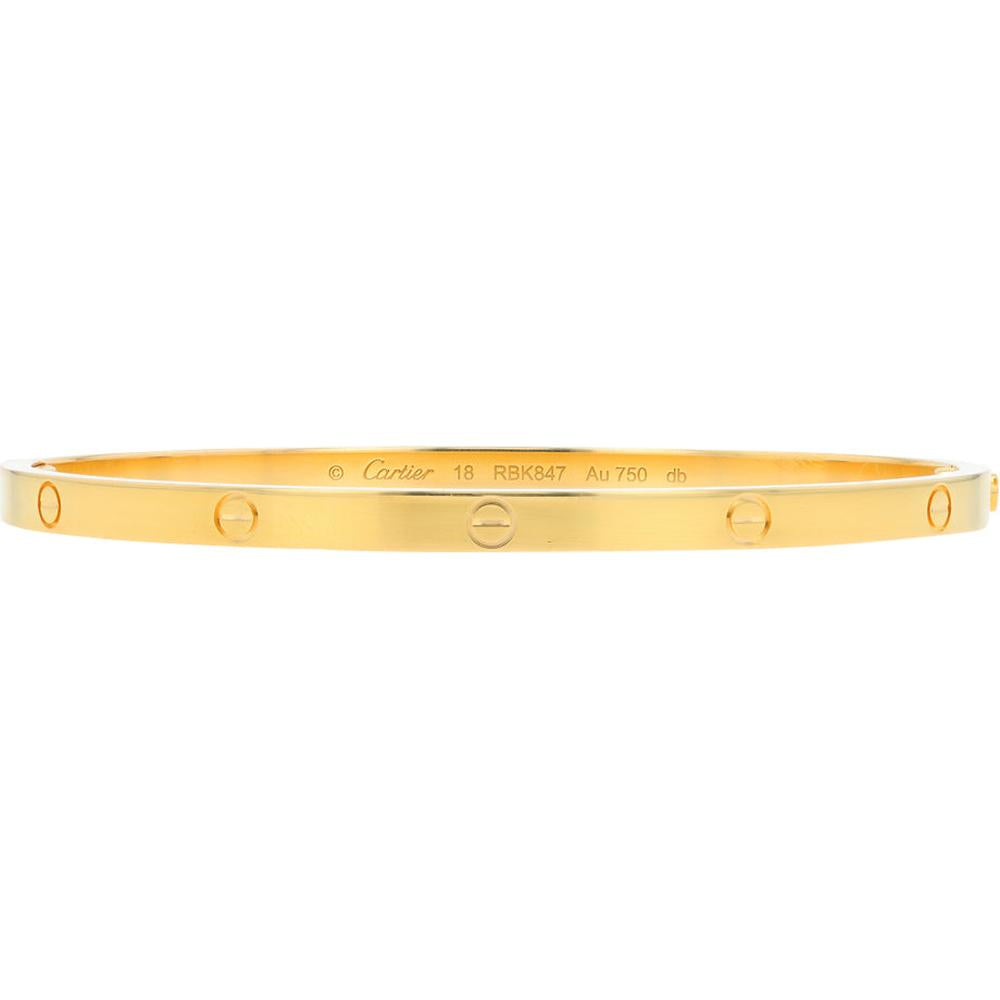 18K Yellow Gold Cartier Small Love Bangle with Screwdriver and Box