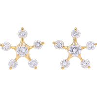 18K Yellow Gold Celestial Star Stud Diamond Earrings - 2.41 Carat Total Weight