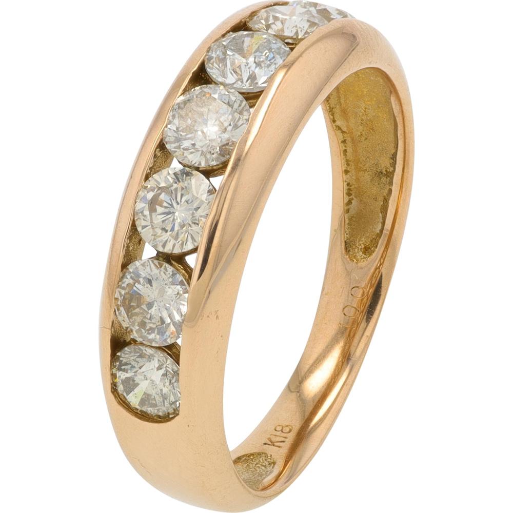 18K Yellow Gold Channel - Set Diamond Band - 1.00 Carat Total Diamond Weight