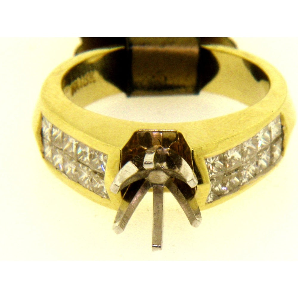 18K Yellow Gold Channel Set Princess Cut Diamond Ring - 2.24 Carat Total Diamond Weight by Auriventus