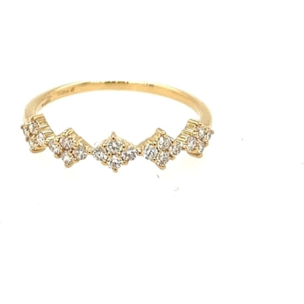 18K Yellow Gold Chevron Diamond Band Ring by Afarin
