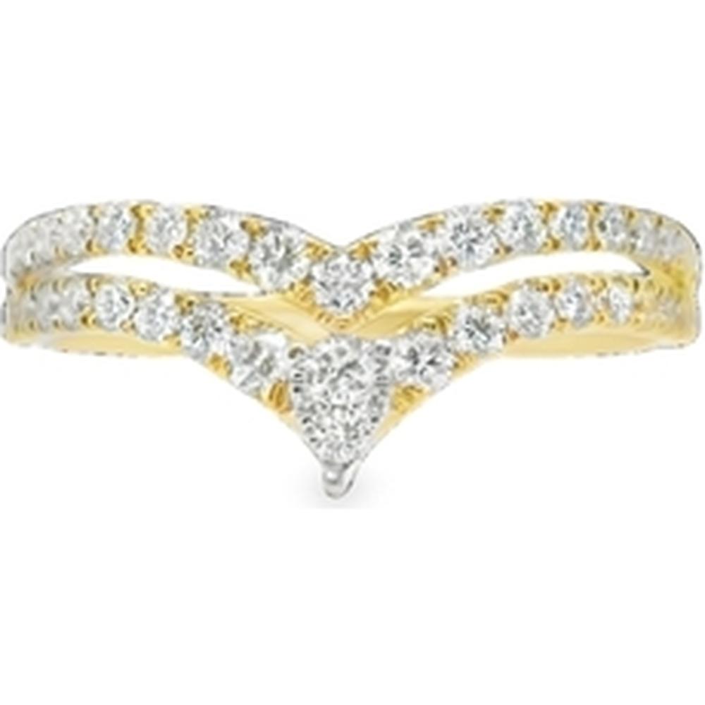 18K Yellow Gold Chevron Diamond Ring by Afarin