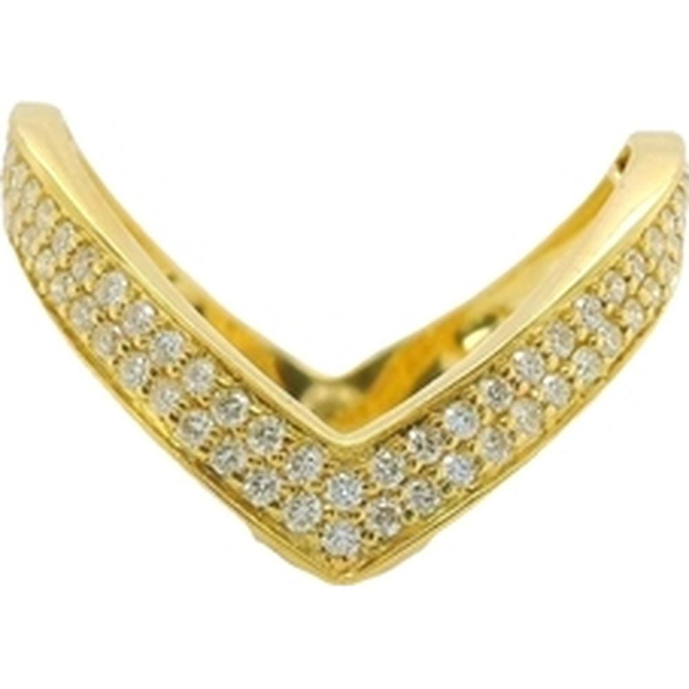 18K Yellow Gold Chevron Diamond Ring by Afarin