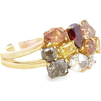 18K Yellow Gold Cluster Ring with Fancy Cut Multi-Color Diamonds - 4.91 Carat Total Diamond Weight by Auriventus
