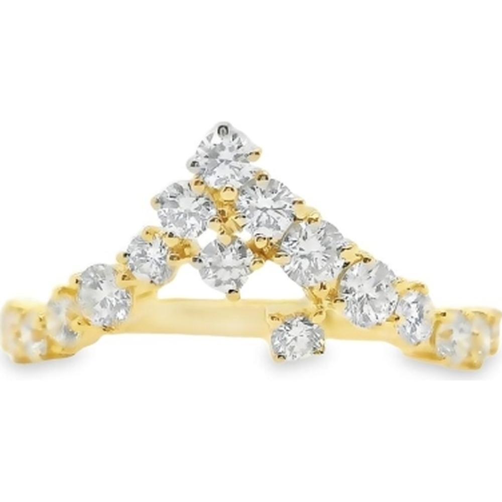 18K Yellow Gold Crown-Inspired Ring with Round Diamonds by Afarin