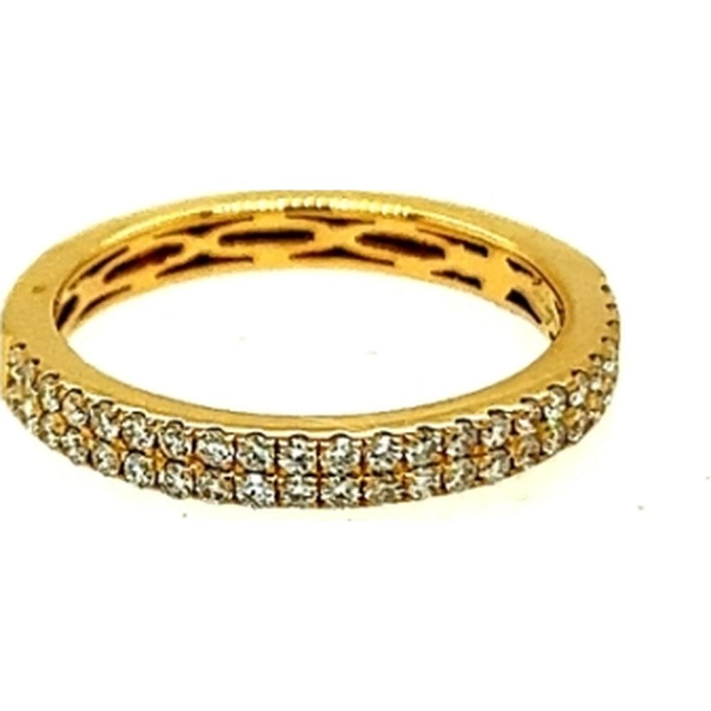 18K Yellow Gold Diamond Band Ring with Round Diamonds by Afarin