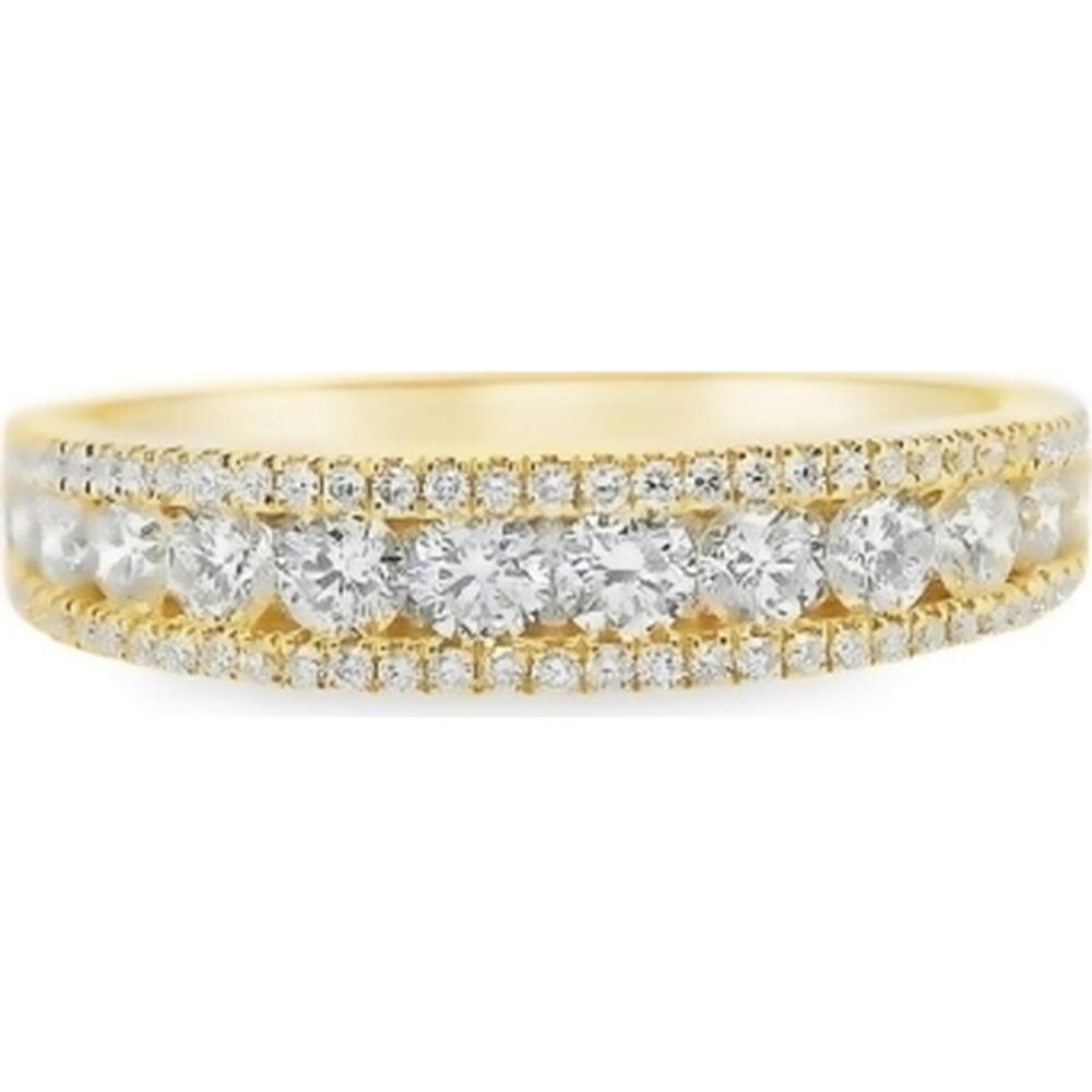 18K Yellow Gold Diamond Band Ring with Round Diamonds by Afarin