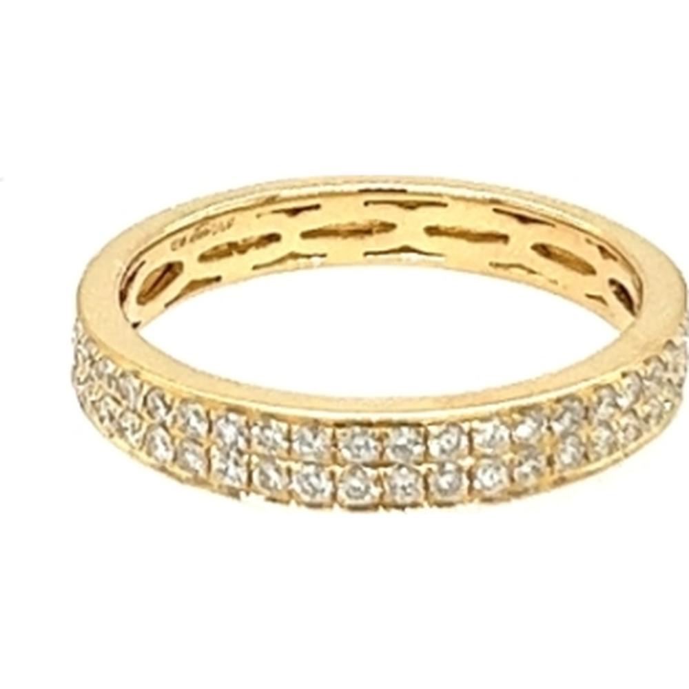 18K Yellow Gold Diamond Band Ring with Rows of Round Diamonds by Afarin
