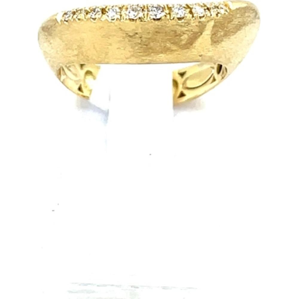 18K Yellow Gold Diamond Band Ring with Satin Finish by Afarin