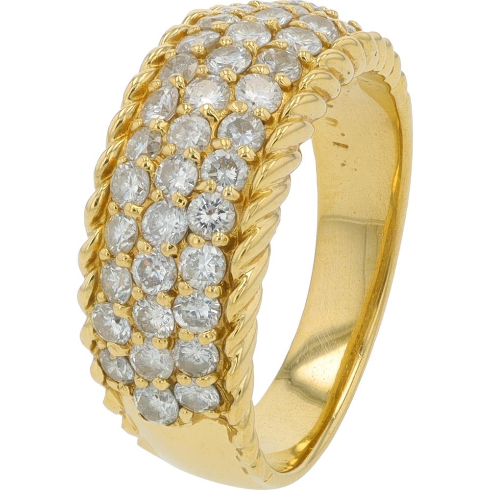 18K Yellow Gold Diamond Band with 1.01 Carat Total Round Diamonds - Prong Set