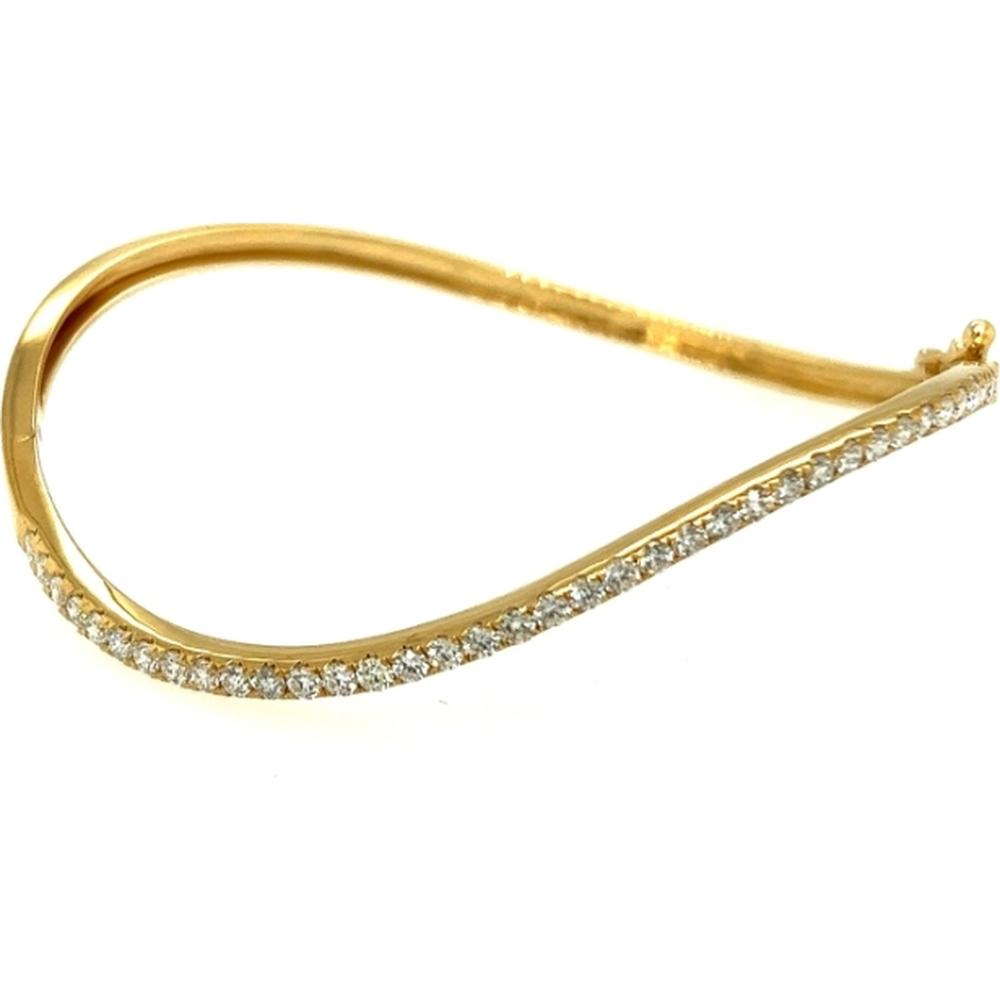 18K Yellow Gold Diamond Bangle Bracelet by Afarin