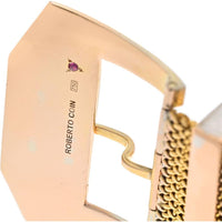 18K Yellow Gold Diamond Belt Buckle Bracelet by Roberto Coin