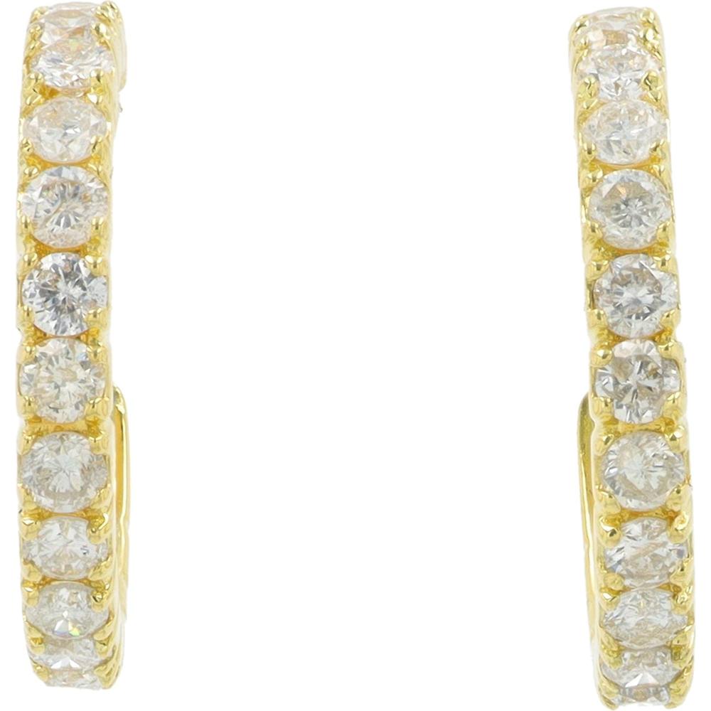 18K Yellow Gold Diamond C Hoops - 1.00 Carat Total Diamond Weight