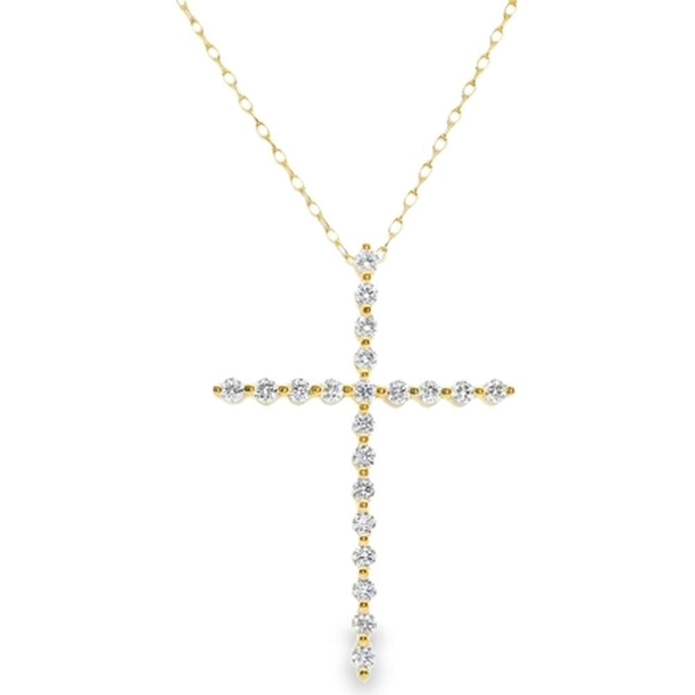 18K Yellow Gold Diamond Cross Pendant Necklace by Afarin