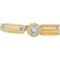 18K Yellow Gold Diamond Cuff Ring with 0.15 Carat Total Diamond Weight