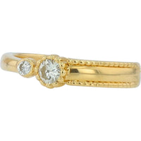 18K Yellow Gold Diamond Cuff Ring with 0.15 Carat Total Diamond Weight