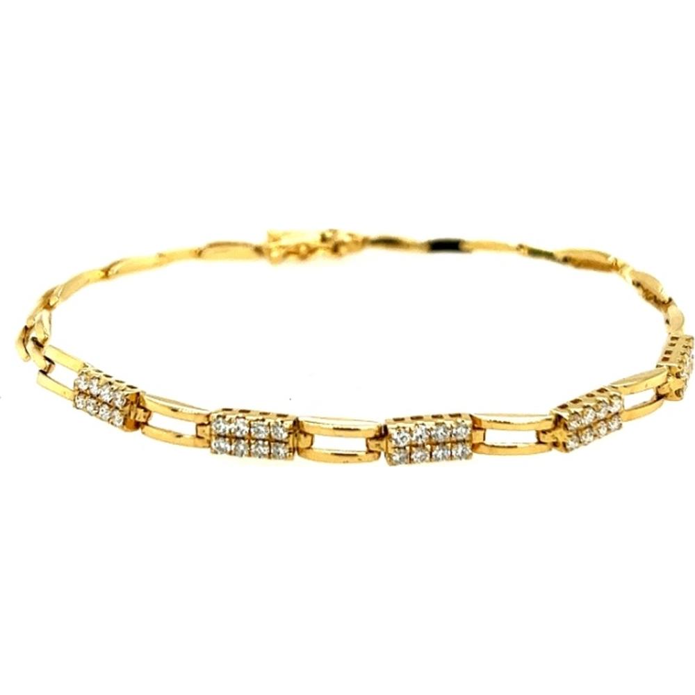 18K Yellow Gold Diamond Fancy Link Bracelet by Afarin