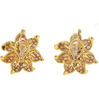 18K Yellow Gold Diamond Flower Stud Earrings by Kieselstein Cord - 7.00 Carats Total Diamond Weight