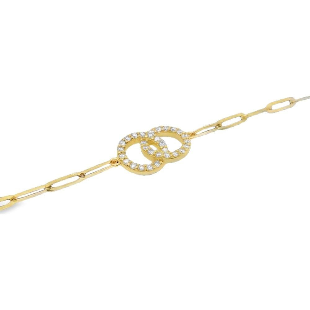 18K Yellow Gold Diamond Interlocking Circle Link Bracelet by Afarin