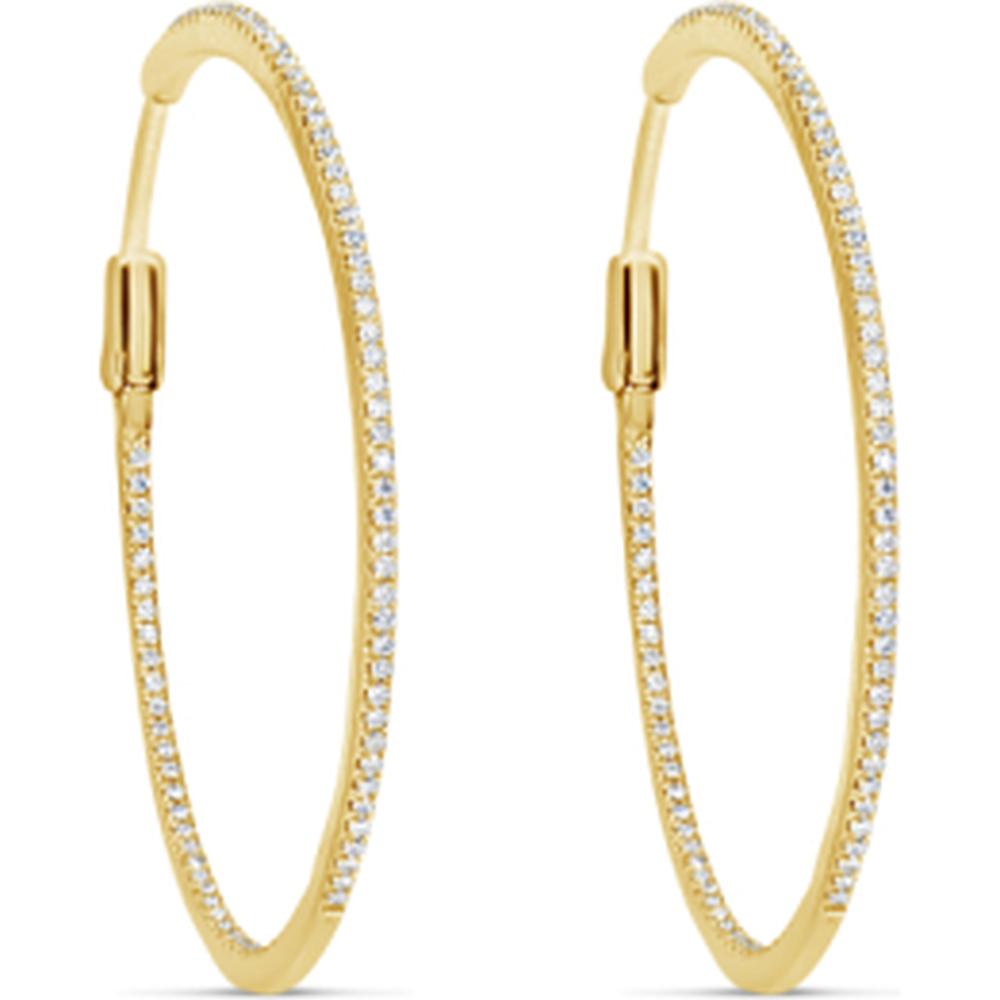 18K Yellow Gold Diamond Large Hoop Earrings by Afarin