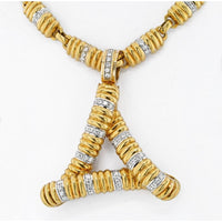 18K Yellow Gold Diamond Link And Pendant Necklace - Gucci Glamour