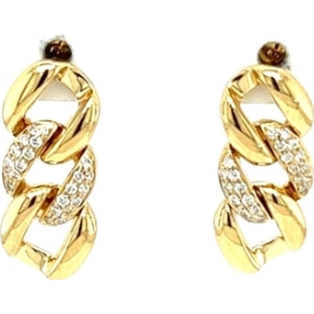 18K Yellow Gold Diamond Link Drop Earrings by Afarin