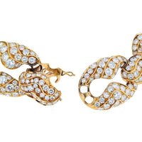18K Yellow Gold Diamond Link Necklace Circa 1960's - 250 Carats Total Diamond Weight
